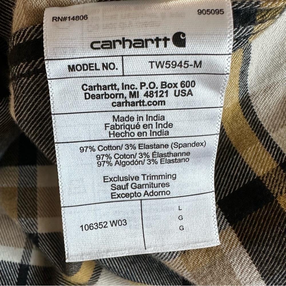 Carhartt relax fit men’s long sleeve button down shirt - Picture 7 of 8